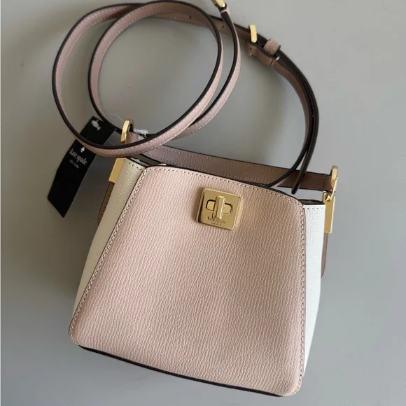 Kate Spade Chic Phoebe Mini Top Handle Crossbody Bag Purse NWT Beige Cream NEW - Picture 3 of 11